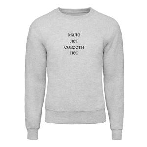Свитшот “Мало лет совести нет”, купить Свитшот “Мало лет совести нет”